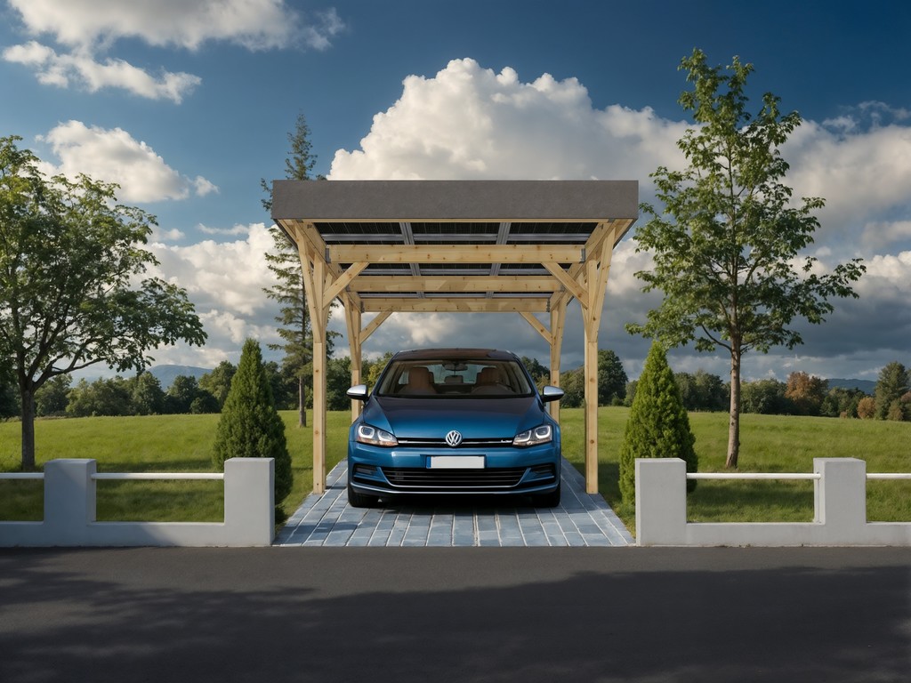 Carport photovoltaïque de stationnement classique